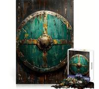 Escudo Vikingo en la Pared Rompecabezas de 1000 Piezas para Adultos Estimula la Memoria y facilita la relajación Bordes definidos (38x26cm)