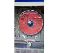 Escudo vikingo medieval auténtico de Batalla El Último Reino para cosplay, Escudo listo para la batalla, escudo totalmente funcional para batalla de soldado/guerrero (24 pulgadas) (escudo medieval de