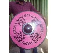 Escudo vikingo medieval auténtico de Batalla El Último Reino para cosplay, Escudo listo para la batalla, escudo totalmente funcional para batalla de soldado/guerrero (24 pulgadas) (escudo de nudo