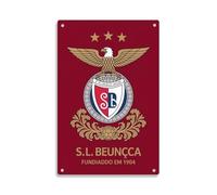 Escudo Vintage del Club De Fútbol Portugués SL Benfica, Águila Letrero De Lata Divertido Letreros De Estaño Resistente Y Duradera Letrero De Metal para Aire Libre Garaje Cocina 20X30Cm