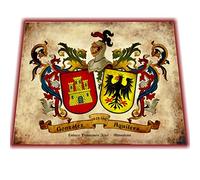 Escudos heráldicos de 2 apellidos. Impresión en DIN A3, acabado envejecido. De regalo, dos láminas con la simbología y un certificado de autenticidad. Regalo Boda Aniversario.