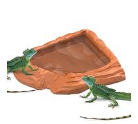 Escuela de Alimentos para Tortuga | Cuenca Para Dragón Barbudo | Cuenco de Agua y Alimentos Decorativos para Hábitat, Tortugas, Serpientes, Dragones Barbudos, Geckos, Terrarios y Aquar