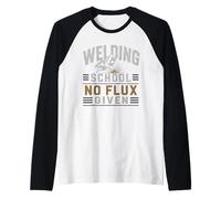 Escuela de Soldadura sin Flujo Dado diseño de Soldador Camiseta Manga Raglan