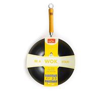 Escuela de Wok de Estrella de la Wok Antiadherente de Acero al Carbono Wok, Plata, 30,5 cm