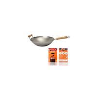 Escuela del Wok: Wok de fondo plano de acero al carbono Dexam Escuela del Wok, 36 cm, 14 pulgadas