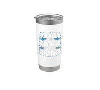 Escuela divertida para maestros I Teach The Cutest Little Sharks Vaso térmico de acero inoxidable de doble pared
