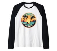 Escuela fuera para el verano maestro estudiante Vintage Jet Skis Sun Camiseta Manga Raglan