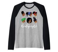 Escuela Psicólogo Vida Mujer afroamericana afro afro Camiseta Manga Raglan