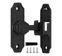 Escuela Secundaria De La Puerta Deslizante Del Granero - Cerradura De La Puerta 90/180 Grados, Gancho De Seguridad De Metal Robusto | Kit De Bloqueo De Diapositiva De Garaje Para Gate Gate, Incluye 4