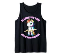 Escuela Unicornio Yo Vengo Escuela Inscripción Niña Camiseta sin Mangas