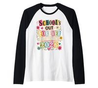 Escuelas Fuera para Siempre jubilación 2026 Maestro Jubilado Camiseta Manga Raglan