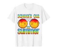 Escuelas Retro para Maestra de Verano Último día de Escuela Camiseta gráfica económica, Hombre, Blanco, M
