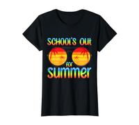 Escuelas Retro para Maestra de Verano Último día de Escuela Camiseta gráfica económica, Mujer, Negro, L