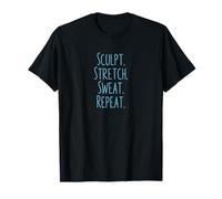 Esculpir. Estirar. Sudor. Repite. (Diseño tipográfico Azul) Camiseta