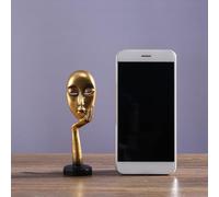 Escultura abstracta en resina dorada para decoración del hogar y la oficina, estatua de arte moderno para escritorio y estantería (dorado)