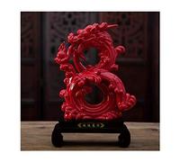 Escultura Acento Estatua de dragón de cerámica China Zodíaco Feng Shui Decoraciones de la Suerte Decoración de la Oficina en el hogar Estatua de Mesa Coleccionable Artesanal