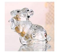 Escultura Adornos de Rata de Cristal de Riqueza de Mesa Estatua de Doce Ratas del Zodíaco, Decoración de Escritorio/Decoración de Regalo de Cumpleaños (Color : Clear)