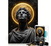 Escultura Antigua de Cabeza de Piedra con Estrellas y halo Dorado Rompecabezas de 1000 Piezas para Adultos Regalo Ideal para ejercitar la Mente Juguete Divertido y silencioso Diseño para armar Regalo