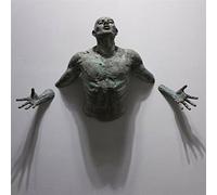 Escultura antigua Hombre fragmentado en la pared Arte Estatua Resina Gente Arte de la pared Estatua de bronce Decoración del hogar Escultura Adornos for colgar en la pared Esculturas ( Color : 2 , Siz