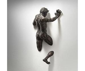 Escultura Antigua Hombre fragmentado en la Pared Arte Estatua Resina Gente Arte de la Pared Estatua de Bronce Decoración del hogar Escultura Adornos for Colgar en la Pared Esculturas (Color : 1, Siz