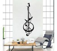 Escultura artística de pared de guitarra de metal, decoración moderna de sala de música para sala de estar, dormitorio, pasillo y escaleras