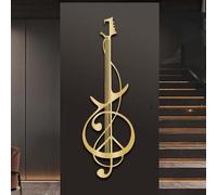 Escultura artística de pared de guitarra de metal, decoración moderna de sala de música para sala de estar, dormitorio, pasillo y escaleras
