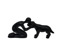Escultura artística de resina humana y de perro para decoración del hogar, oficinas, estante de escritorio, adorno de exhibición, regalo de recuerdo para amantes de las mascotas, regalo de simpatía la