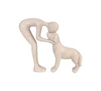Escultura artística de resina humana y de perro para decoración del hogar, oficinas, estante de escritorio, adorno de exhibición, regalo de recuerdo para amantes de las mascotas, regalo de simpatía la