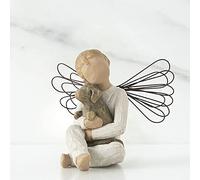 Escultura artística Tallada a Mano, ángel con alas Abrazando a un Perro y un Gato, Figura de Resina Pintada a Mano, Adorno de Mesa, decoración del hogar, Regalo para Amantes de los Perros y los Gatos