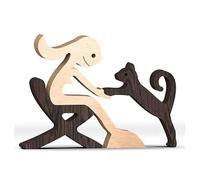 Escultura conmemorativa de perro de madera hecha a mano, estatua artística de mascotas para decoración del hogar, escritorio, sala de estar, entrada o exhibición de estantes, homenaje único a animales