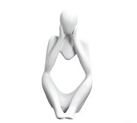 Escultura contemporánea de resina estatuilla decorativa única para el diseño interior elegante del hogar (blanco C)