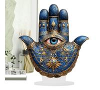 Escultura de arte espiritual - 9,84 x 8,66 pulgadas 120 g, mano azul del mal de ojo, símbolo de meditación | Zen Home Dormitorio Sala de estar Oficina Protección Energía Positiva Promoción de la Salud