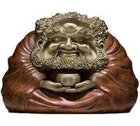 Escultura de Buda de cobre para decoración de escritorio, manualidades, hogar, sala de estar, decoración zen, 18,5 x 25,5 x 17,5 cm