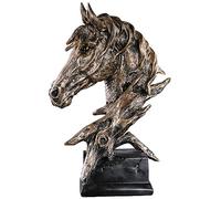 Escultura de busto de cabeza de caballo de 16 pulgadas, figura de resina de calidad para decoración de oficina en casa, para amantes de los caballos, exhibición de escritorio ideal para hombres