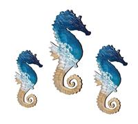 Escultura de caballo de mar de madera - Decoración inspirada de pared, casa de mar | tema de playa estilo mediterráneo elegante de casa, arte marino para decoración de casa de campo, sala de