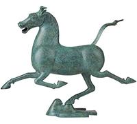 Escultura de caballo de velocidad, estatuas de cobre, decoración de escritorio, manualidades, decoración del hogar, sala de estar (color: 35,5 x 44 x 12,5 cm)