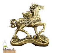 Escultura de caballo | Decoración del hogar de latón chino dorado 2026 | Estatuas de caballo de la buena suerte decoración del hogar, para festivales de primavera, vacaciones, sala de estar