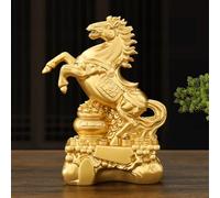 Escultura de caballo hecha a mano de alta calidad para decoración de habitación que encarna la esencia china de libertad y logro, adecuada para espacios de vida modernos (caballo dorado)