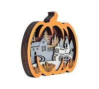 Escultura de calabaza tallada en madera hecha a mano, festivales de cosecha, decoraciones para hogar, bandeja escalonada de de Acción de Gracias, adorno, decoraciones de calabaza para hogar