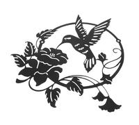 Escultura de Colibrí de Metal Negro para Pared y Jardín | Trabajo en Hierro, Estilo Rústico Vintage, Corte Calado Orificios Previos, para Balcón y Cobertizo