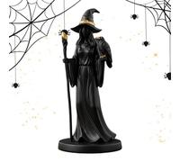 Escultura de de bastón de oro negro - Encantadora estatua de | Escultura de fantasma sin rostro, esculturas de para el hogar de Halloween, decoraciones de Halloween, decoración