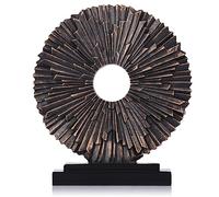 Escultura de decoración del hogar Negra y Dorada, decoración estética sobre gabinete de Cocina, decoración de Sala de Estar, medallón de Estatua Redonda, decoración de Piezas centrales para Mesa,