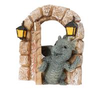 Escultura de dragón para patio, resistente a la intemperie y rica en resina.