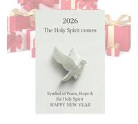 Escultura de Epifanía,Símbolo Del Espíritu Santo Escultura Miniatura - Con Tarjeta Decoraciones De Epifanía Hechas A Mano En Forma De Animal,para Familia Amigos Hogar Oficina Mesa Festivales y Año