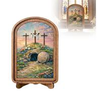 Escultura de escritorio de la tumba vacía de la resurrección de Pascua, inspiradora para la iglesia en el hogar 061777