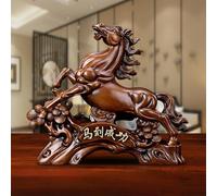 Escultura De Escritorio En Forma De Caballo, Estatuilla De Caballo De La Suerte, Estatua Del Zodíaco Chino, Estatuilla De Feng Shui Del Caballo De Prosperidad(Sandalwood,M)