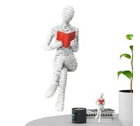 Escultura de estantería de lectura para mujer, 7,5 x 4,3 x 5 cm, estatua de mujer pensadora, arte estético de habitación, colección de resina abstracta moderna, elegante decoración del hogar para