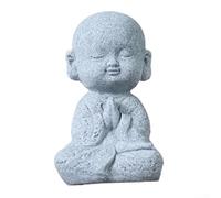 Escultura de estatua de pequeño monje adorable figura de Buda para decoración del hogar, decoración de resina (no se mueve)