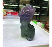 Escultura De Estatuilla Tallada A Mano De Obsidiana De Fluorita De Piedra De Cristal Natural Pulida Para Regalo De Decoración Del Hogar,Fluorita