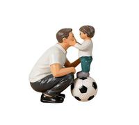 Escultura de fútbol de padre e hijo, figura de fútbol de resina para papá de parte del hijo, regalo sentimental pintado a mano para el día del padre, decoración de escritorio